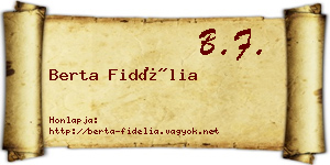 Berta Fidélia névjegykártya